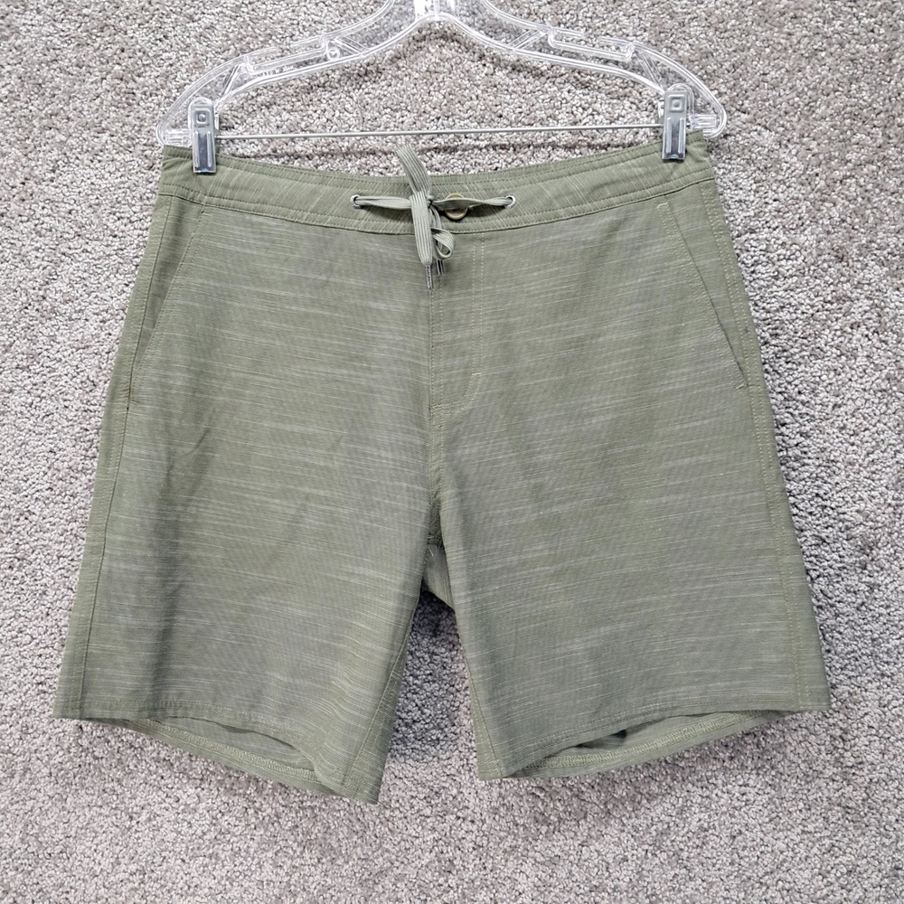 United By Blue Mens Board Shorts Size 30 Olive Green Hybrid Stretch Recycled
